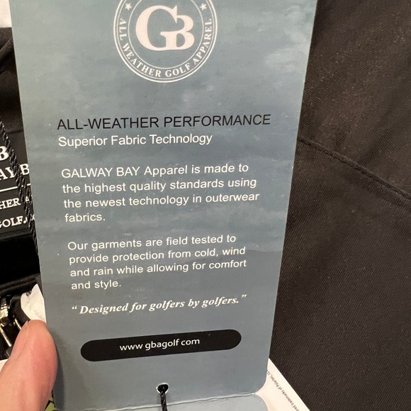 NWT Galway Bay Polartec Power Dry 1/2 Zip Golf Shirt Black White Size Medium - Picture 11 of 15